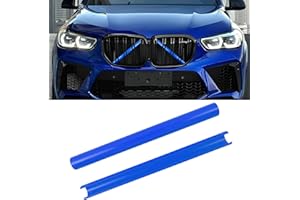 Aojezoor Compatible with BMW Grill Inserts Trims G01 G02 G05 G06 G07 F15 F16 F25 F26 E70 For X3 X4 X5 X6 X7 Series Compatible with BMW V Brace Wrap Covers Blue Grill Stripes Wrap Accessories