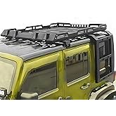 Peforway Roof Rack fit for Jeep Wrangler JL 2018-2024 4 Door w/Double Ladders Roof Rack Cargo Basket Luggage Carrier Heavy Duty Steel Cargo Storage Carrier (You Will get 2 Packages)