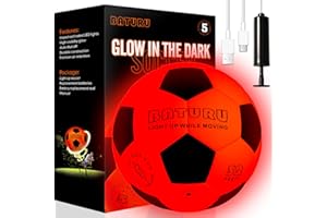 Rechargeable Glow in The Dark Soccer Ball Size 5 with Pump, Light Up Soccer Toys - Birthday Easter Stuffers Gifts for Boys Ki