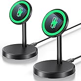 Magnetic Wireless Charger iPhone, 2 Pack 15W Fast Mag-Safe Charger Stand for iPhone 18 Pro Max/ 17/17 Air/17 Pro/17 Pro Max 16/15/14/13/12 Series, Wireless Charging Station for Pad/AirPods(Black)
