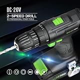 GALAX PRO D6001 20V Cordless Drill Driver Impact Combo Kit 1.3Ah Battery view 9