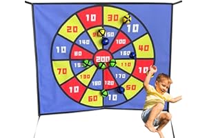 Dart Board for Kids - Trampoline Dart Board Game Accessory - Recreational Target Sport Activities with 10 Sticky Ball Throwin
