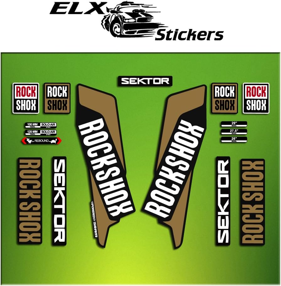 Pegatinas HORQUILLA ROCK SHOX SEKTOR 2016 ELX45 STICKERS AUFKLEBER AUTOCOLLANT DECALS BICICLETA CYCLE MTB BIKE 26" Y 27.5"