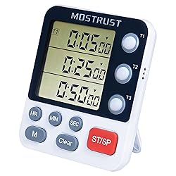 MOSTRUST Digital Dual Kitchen Timer, 3 Channels