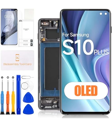 LCD voor S10 Plus, LCD-scherm Touchscreen S10 Digitizer Assembly Vervanging voor S10 Plus SM G975F G975U G975W G975A, 6,4 Inch (BLACK LCD voor S10 Plus, LCD-scherm Touchscreen S10 Digitizer Assembly Vervanging voor S10 Plus SM G975F G975U G975W G975A, 6,4 Inch (BLACK