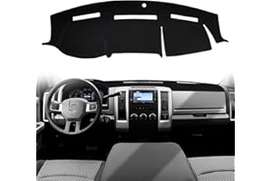 HanLanKa Dashboard Cover Mat Dash Cover Compatible with 2009 2010 2011 2012 2013 2014 2015 2016 2017 2018 Ram 1500 2500 3500 Dash Board Protector Cover(Black)