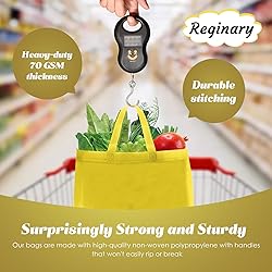 Reginary Reusable Totes Bags - 100 Pcs Non Woven