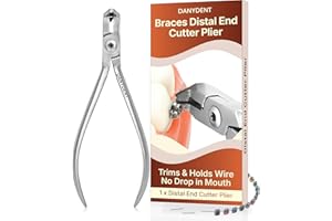 DANYDENT Distal End Cutter Orthodontic Plier – Hold & Cut Hard and Soft Wire - Professional Braces Wire Cutter - Tungsten Carbide Inserts - Easy To Use Dental Tools Stainless Steel Braces Essentials