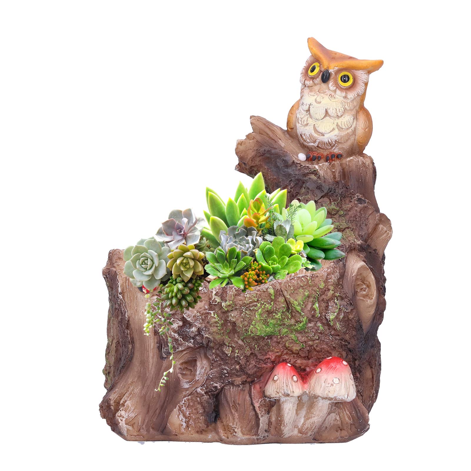 Atyhao Succulent Plant Pots Plant Pot Innovative Waterproof Succulent Flower Bonsai Resin Planter Home Decoration Small Cactus Planter Pots for Home Office Decor and Gift No Plants (owl)