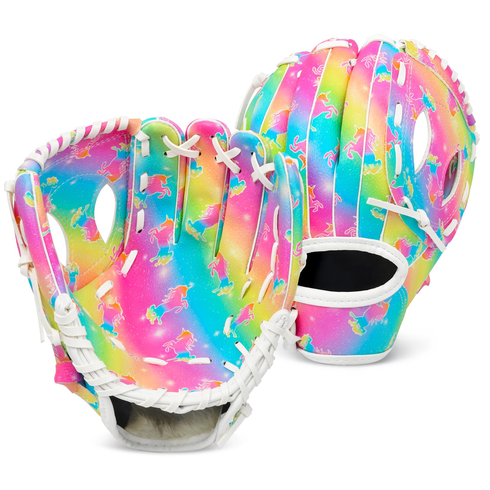 Photo 1 of Ausletie Kids Baseball Glove, Softball Gloves, Kids Girls Toddlers Baseball Softball Mitt, 9''-10.5'' T-Ball Gloves for Training and Beginner Play, Left Hand Glove, Right Hand Throw