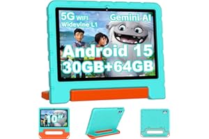 2025 Kids Tablet 10 inch Android 15 Tablets for Kid Octa-Core, 30GB+64GB (TF 1TB), Toddler Tablet with Shockproof, 5G WiFi, P