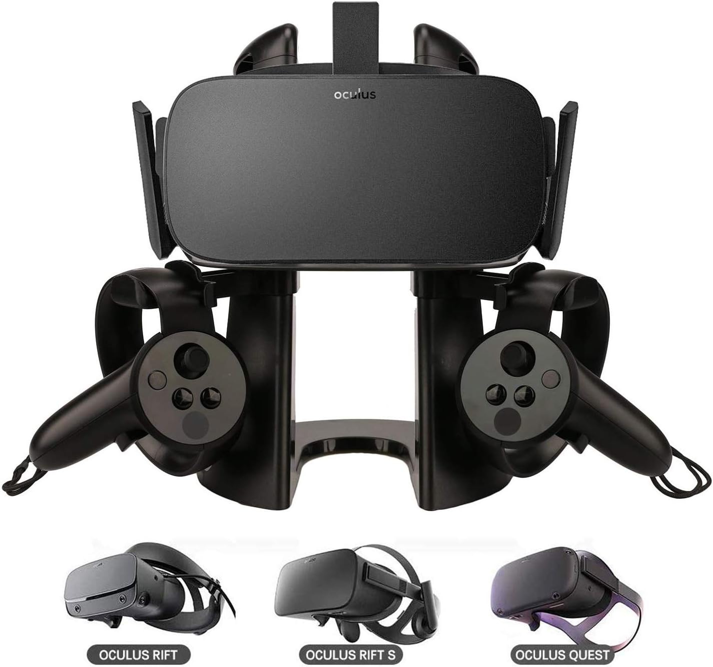 DELAM VR Stand, Virtual Reality Headset and Controllers Display Holder, VR Headset Stand Compatible with Oculus Rift/Oculus Rift S/Oculus Quest Headset and Touch Controller Accessories