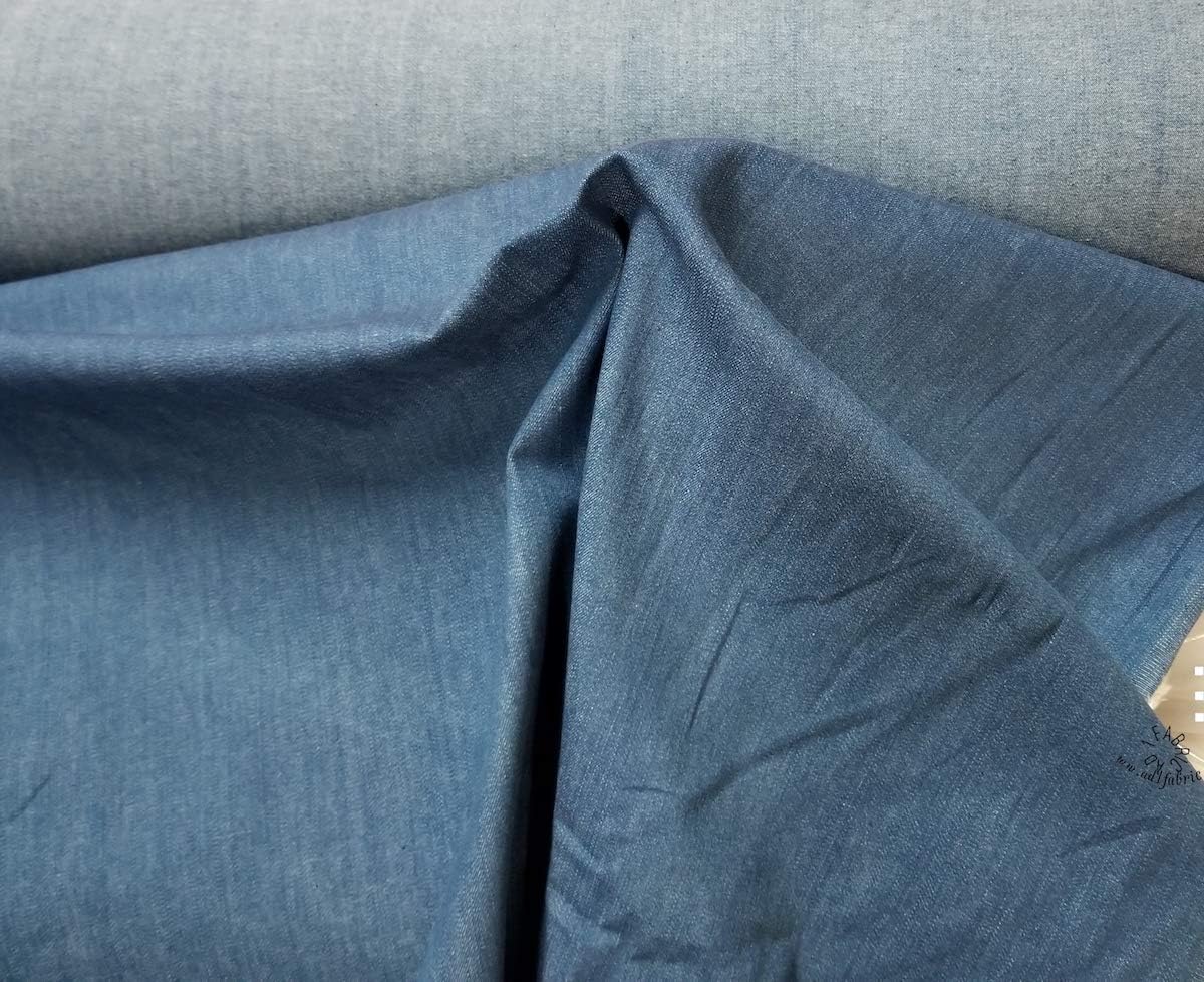 Stretch Cotton Denim Fabric, Denim Blue Denim Fabric 2 Way
