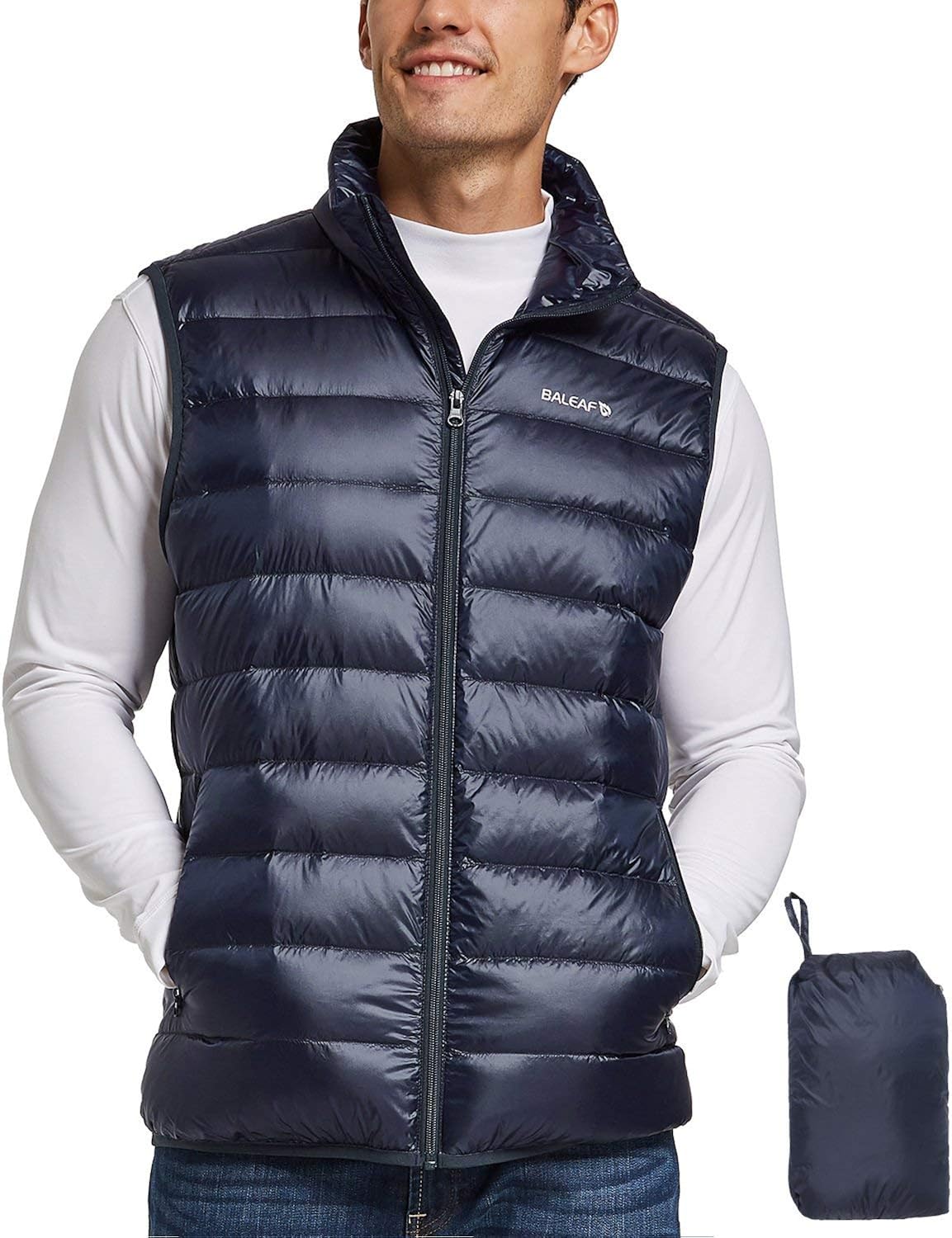 Hiking Casual BALEAF Mens Lightweight Down Vest Packable Puffer Vest