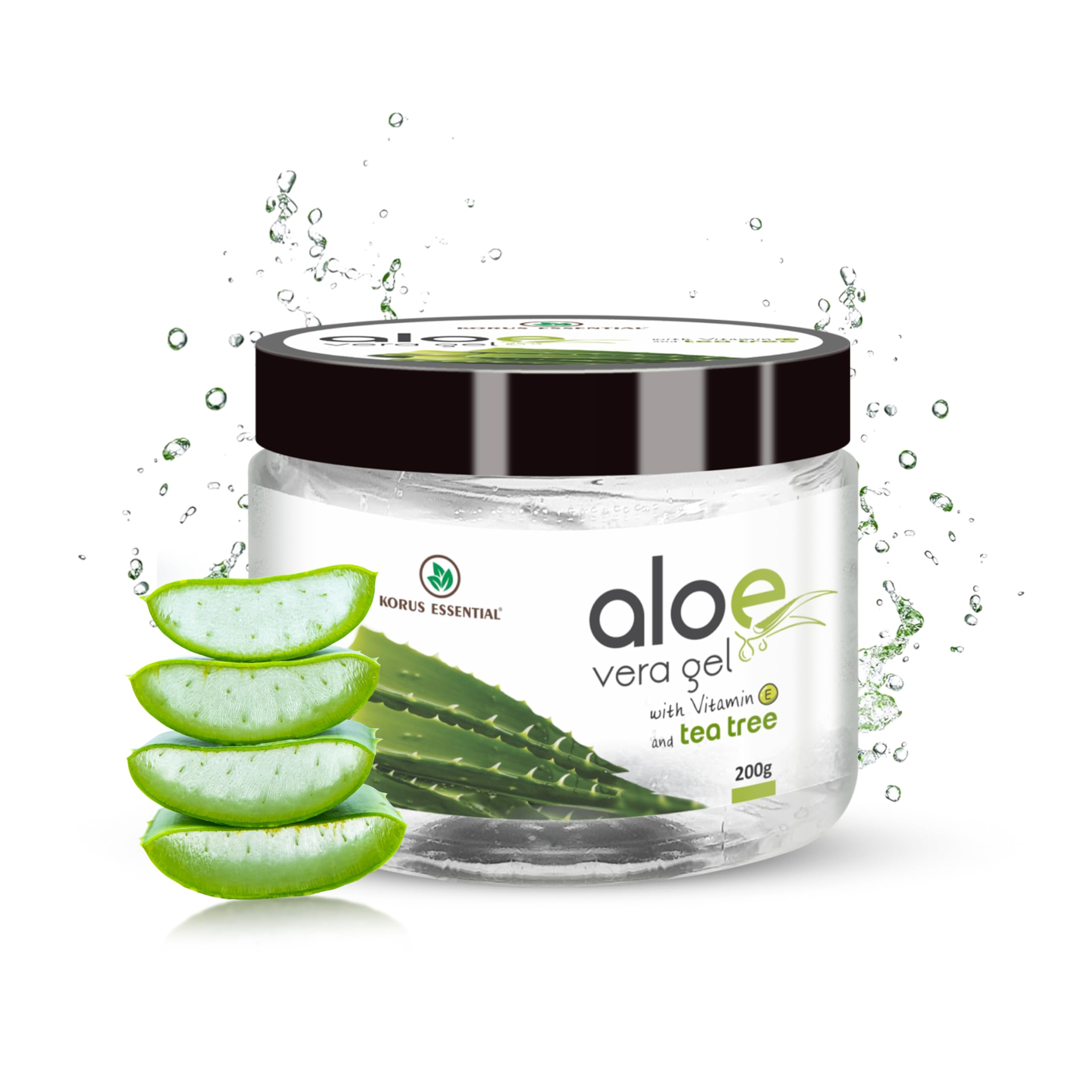 Pure Aloe Vera Gel With Vitamin E and Tea Tree | For Skin and Hair - 200g Pack — image 1