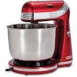 Dash Stand Mixer (Electric Mixer for Everyday Use): 6 Speed Stand Mixer with 3 qt Stainless Steel Mixing Bowl, Dough Hooks & 