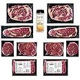 Aged Angus Filet Mignon, Top Sirloin, NY Strip, Ribeye, and Premium Ground Beef by Nebraska Star Beef - Prestige - Hand Cut and Trimmed - Steak Gift Package, Includes Signature Seasoning