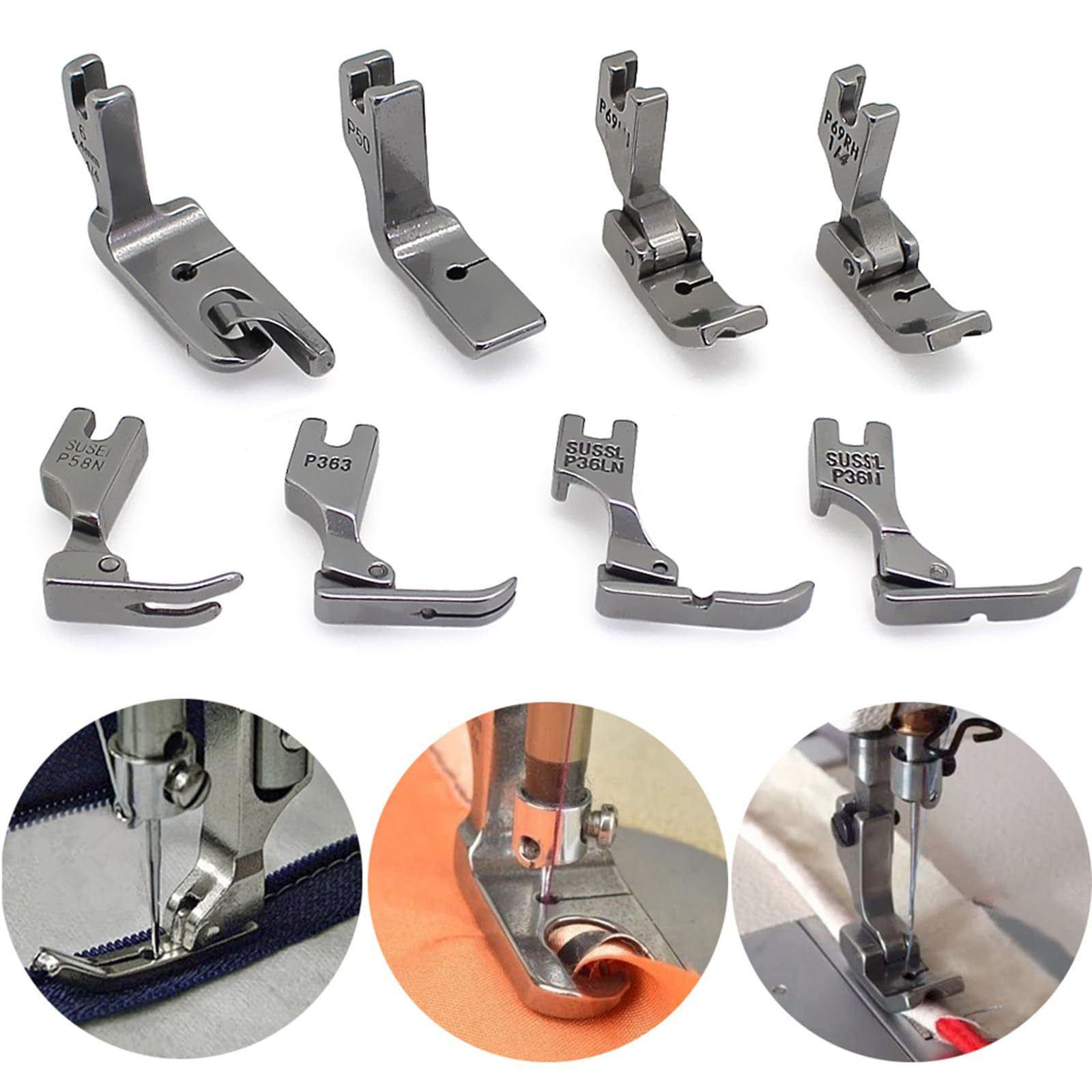 Fbshicung 28PCS Industrial Presser Foot Set Compatible with JUKI DDL-555 DDL-5550 DDL-5600 DDL-8300 Singer 188K 191D 195K 196K Brother B705 B70 7B715 B716 B735