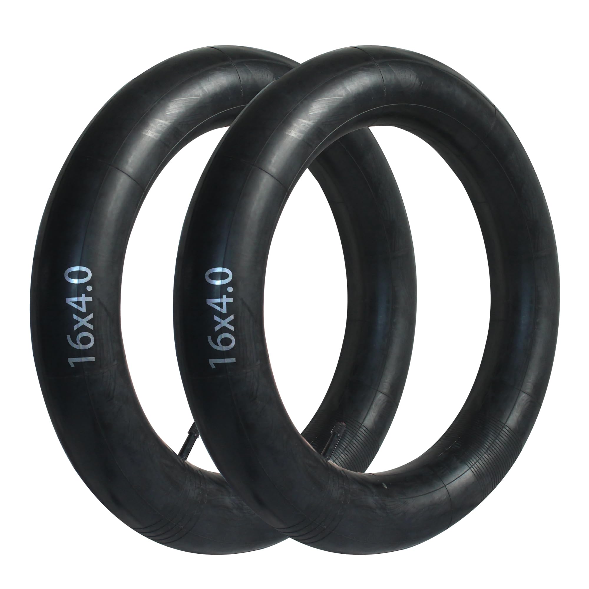 Photo 1 of 1/2 PCS 16x4.0 Bike Inner Tube | Schrader Valve | for 16 Inches Fat Tire, Snow & Sand Bikes | Heavy-Duty Rubber (2 PCS Inner Tubes, 16x4.0 Inches)