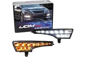 iJDMTOY LED Daytime Running Lights Assembly Compatible With Nissan 2013-2015 Altima Sedan, Exact Fit High Power Assy Powered By (10) Xenon White LED as DRL & (10) Amber Yellow LED as Turn Signals