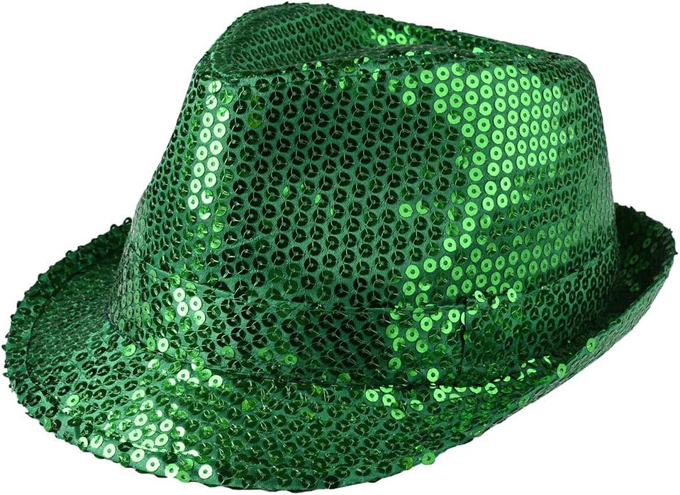 Dress Up America Sparkling Green Sequin Party Fedora Hat - One Size Fits Most