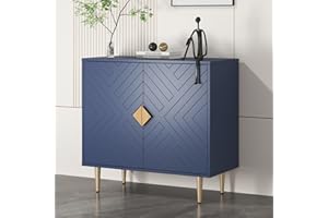 OtterOasis Sideboard Cabinet, 31.5'' Modern Buffet Cabinet with Storage, Credenza Buffet Table with 2 Doors and Adjustable Shelf, Sideboard Buffet Cabinet for Living Room, Kitchen and Entryway, Blue