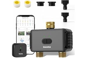 Smart Sprinkler Brass Timer 2 Zone, Digital Water Timer for Garden Hose Faucet, Irrigation System With 2 Outlet/Rain Delay/Au