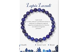 SONNYX 1PCS Healing Crystal Stone Bracelets for Women Men Semi-Precious Gemstone Bracelets 8mm Round Beads Stretch Beaded Bracelet Jewelry Gifts