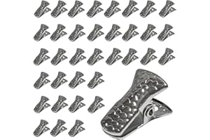 YUCHIYA 35 Pack Mini Metal Alligator Clips for Crafts Non-Slip Silicone-Coated Retro DIY Badge Small Spring Clips (Black)