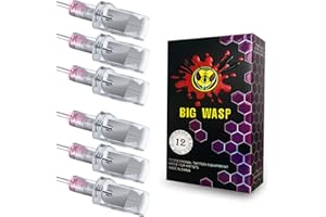 BIGWASP 12PCS 29RM Large Tattoo Cartridge Needles Curved Magnum 1229RM #12 Standard Round Magnum for Rotary Tattoo Machines
