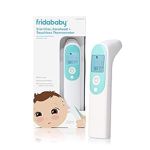 3-in-1 Ear, Forehead + Touchless Infrared Thermometer for Babies, Toddlers, Adults, and Bottle Temperatures by Frida Baby