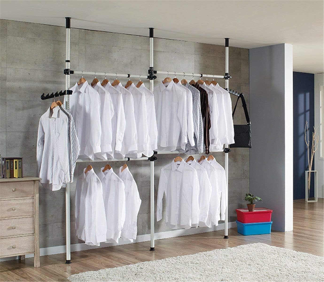 Tubo Appendiabiti Telescopico Acciaio Inox | 56-102cm | Con Viti | Per Armadi E Guardaroba - Foto 3