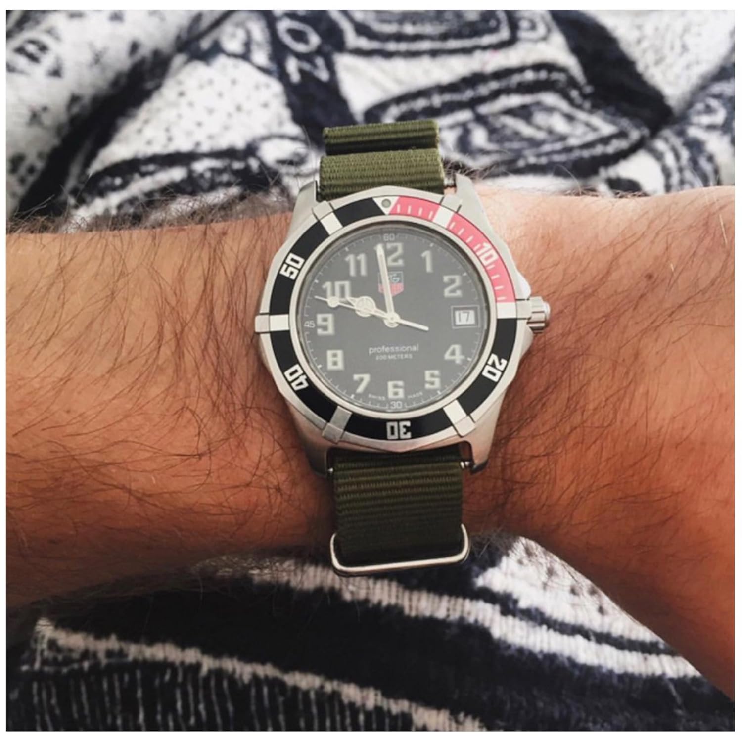 コンビニ受取対応商品 2pcsプレミアムnatoナイロン時計 バンドmilitaryストラップwithステンレススチールバックルズールースタイル防水スポーツ時計キャンバス生地nato交換用 18mm ブラック グリーン B07dt6k6ld Www Highspeedcrow Ca