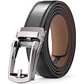 Nelbons Men's Belt, Leather Ratchet Belt For Men's Dress 3.0cm,1 1/8" Size Adjusted Automatic Buckle