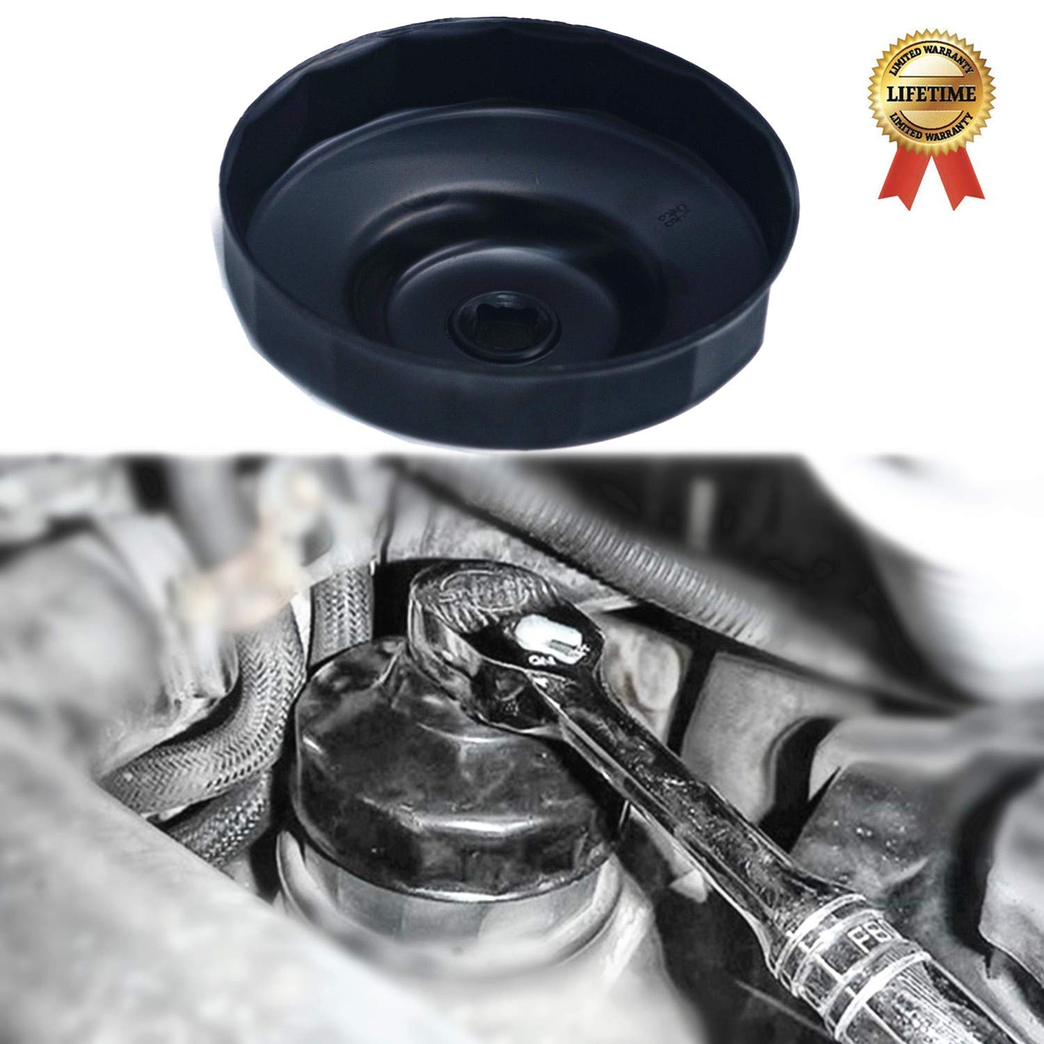 EASE2U 93mm 15 Flute Oil Filter Wrench for Dodge Ram Cummins Oil