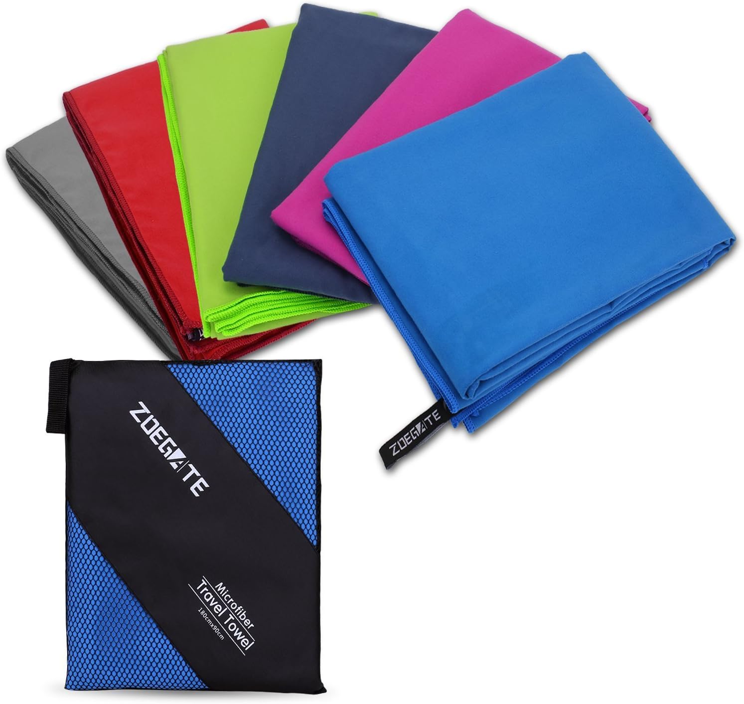 Zoegate Premium Microfiber Towel Travel Sports Towel S XL XXL Ultra Absorbent and Quick Drying Swimming Beach Towel for Sports, Backpacking, Beach, Yoga or Bath