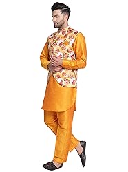 SKAVIJ Men's Kurta Pajama and Jacket
