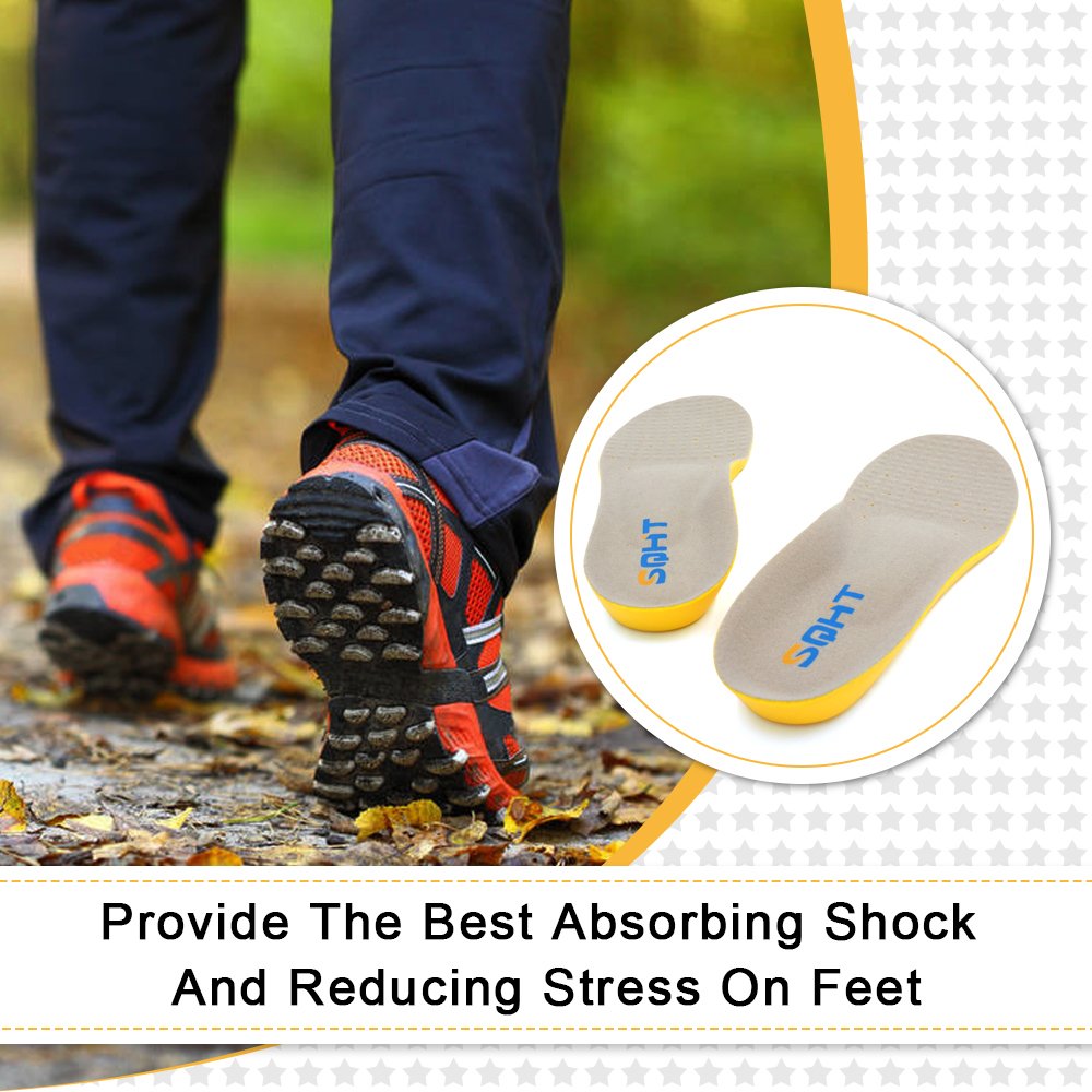 Athletic Running Shoe Insoles Comfort Foam Insert Providing Excellent Shock Absorption and Neutral Arch Support, Orthotic Insoles (S | 1~4.5 Big Kids/4~6 Women\'s)