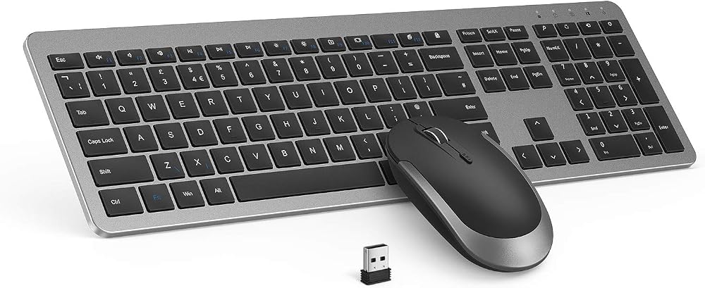 Seenda SK38 Wireless Keyboard and Mouse Set UK Full Size Numeric Keypad Black