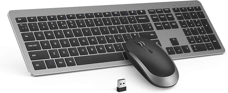 Seenda SK38 Wireless Keyboard and Mouse Set UK Full Size Numeric Keypad Black