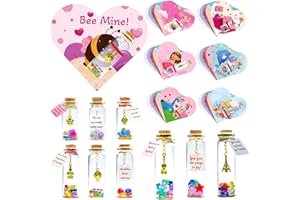 AINSWEI Valentines Day Cards for Kids,30 DIY Message in a Bottle with Valentine Cards,Valentine's Day Gifts For Her Him,Funny Kids Valentine Crafts for Kids Classroom School Gift Exchange Prizes Party Favor