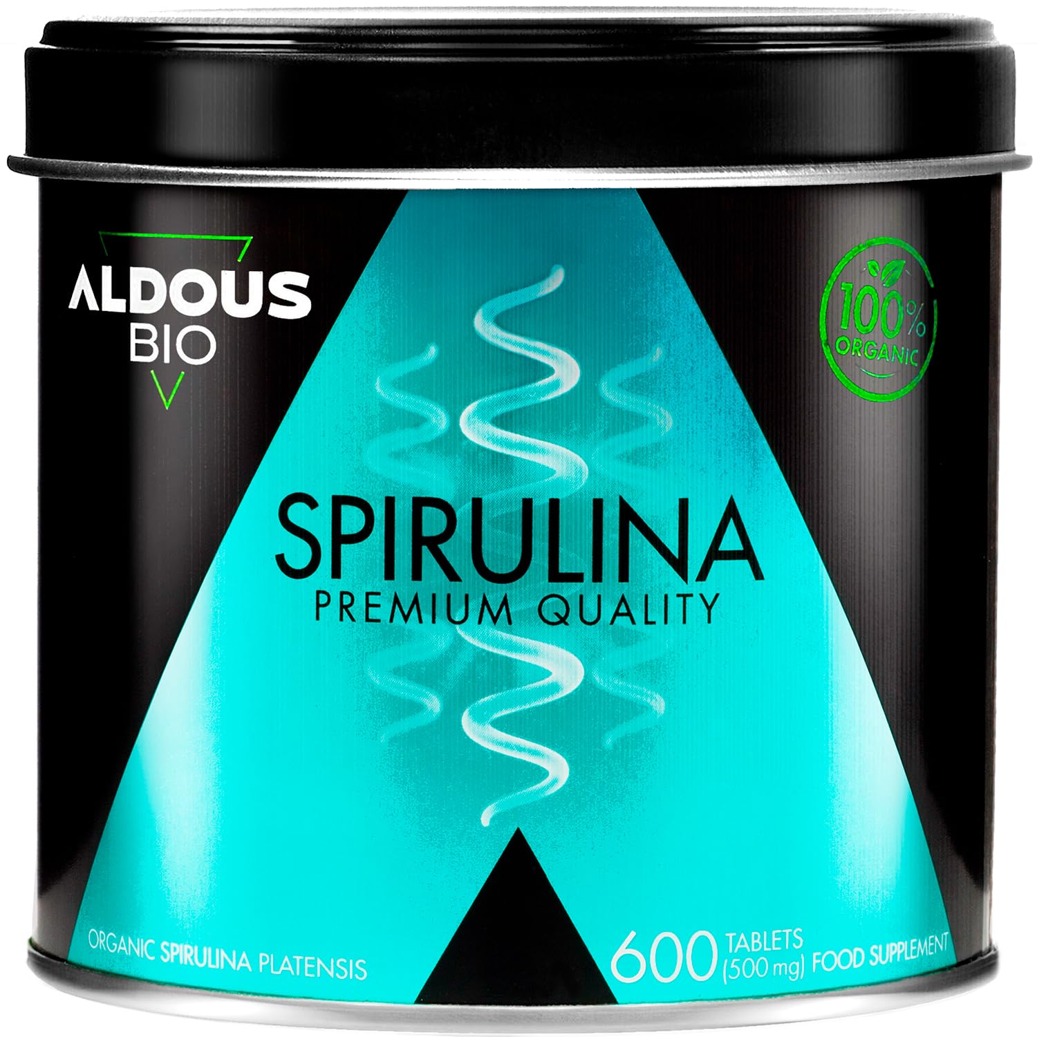 600 Organic SPIRULINA Tablets - 3000mg per Daily Dose - Satiating, Detox, 100% Natural Energy Tablets - Spirulina Powder, Immune System Booster - Rich in Protein, Vitamins - Plastic Free, Made in EU
