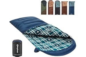 KingCamp Sleeping Bag for Adults, Cold Weather & Warm XL Big and Tall Flannel Sleeping Bags with Compression Sack Portable Waterproof Essentials Gear Accessories for Outdoor Camping