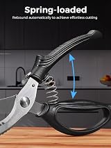 SimCoker Heavy Duty Poultry Shears with Anti-Slip Handle & Safety Lock view 4
