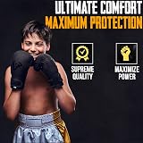 Islero Fitness Kids Boxing Gloves 6 OZ Matte Black Unisex Training view 6