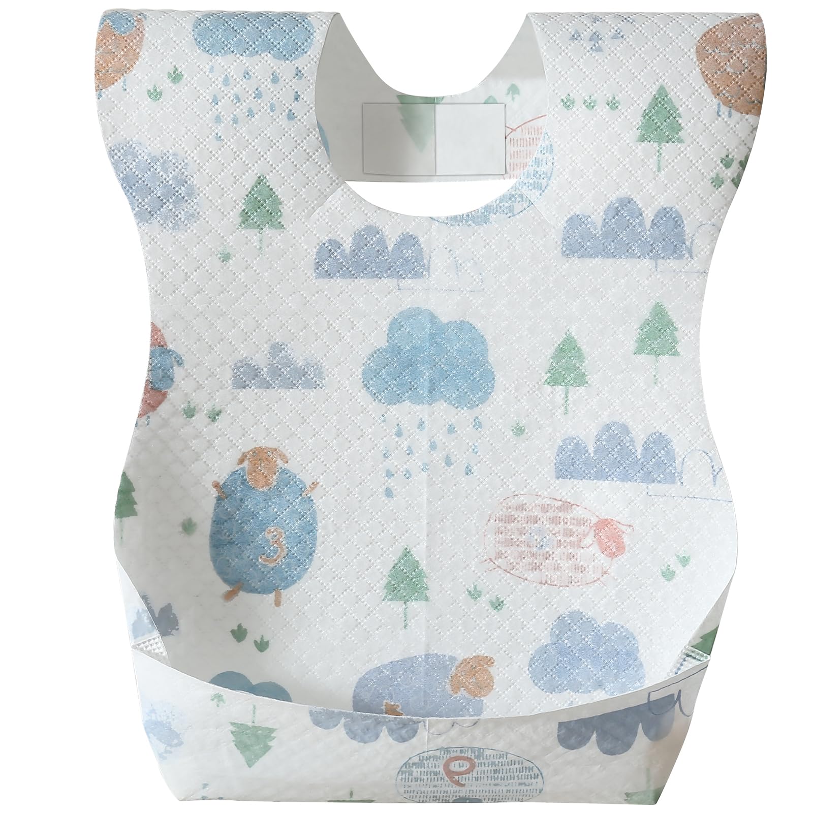 PewinGo Disposable Bibs 20 Packs & Baby Weaning Bib, Easy to Use and Adjustable size, Waterproof Inner Layer with High Water-Absorbent Outer Layer, for Indoor and Outdoor Travelling