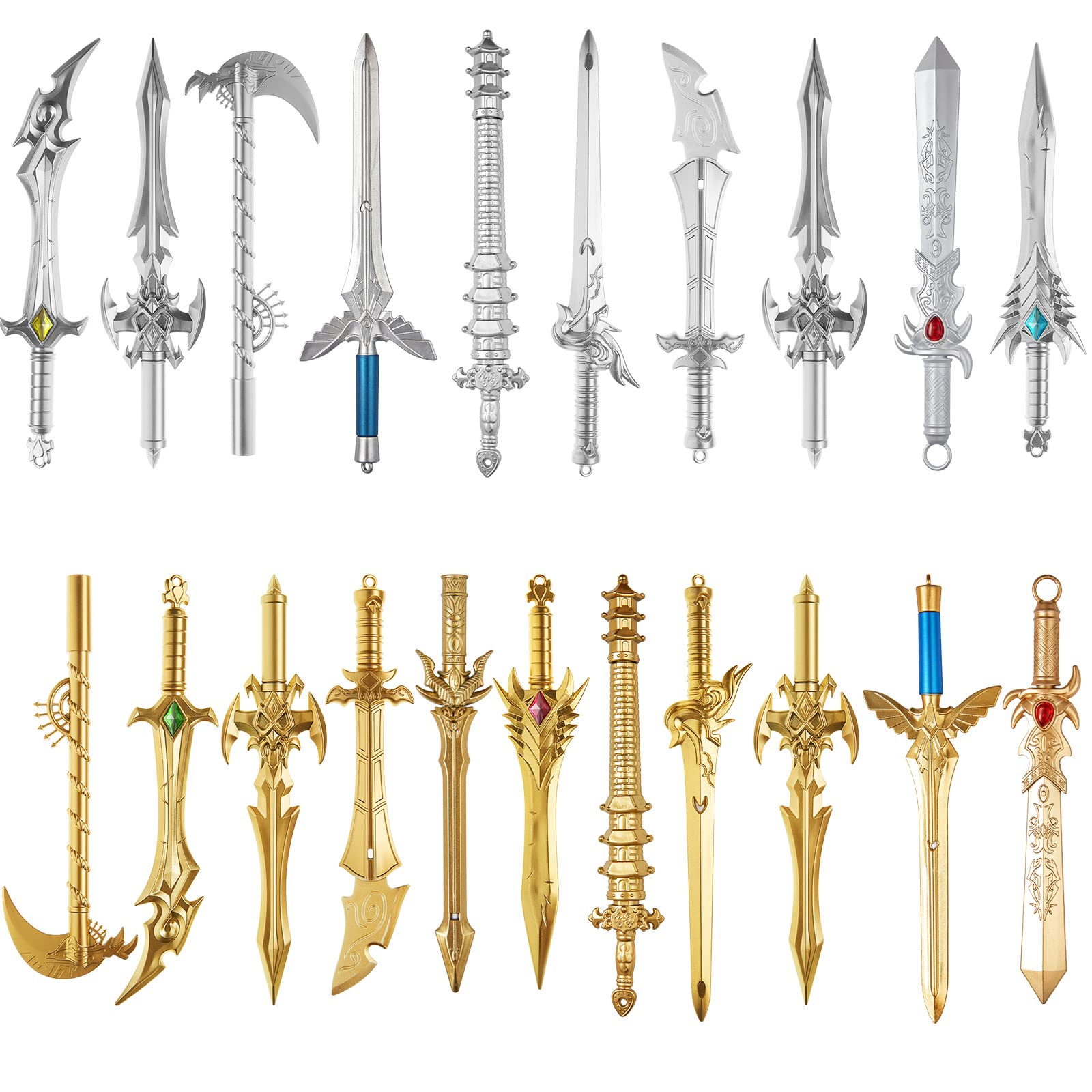 Photo 1 of Yexiya 24 Pack Ancient Sword Pens Set Gel Ink Novelty Fun Cool Sword Plastic Gel Ink Cool Pens for Christmas Birthday Party Presents and Writing Random Style