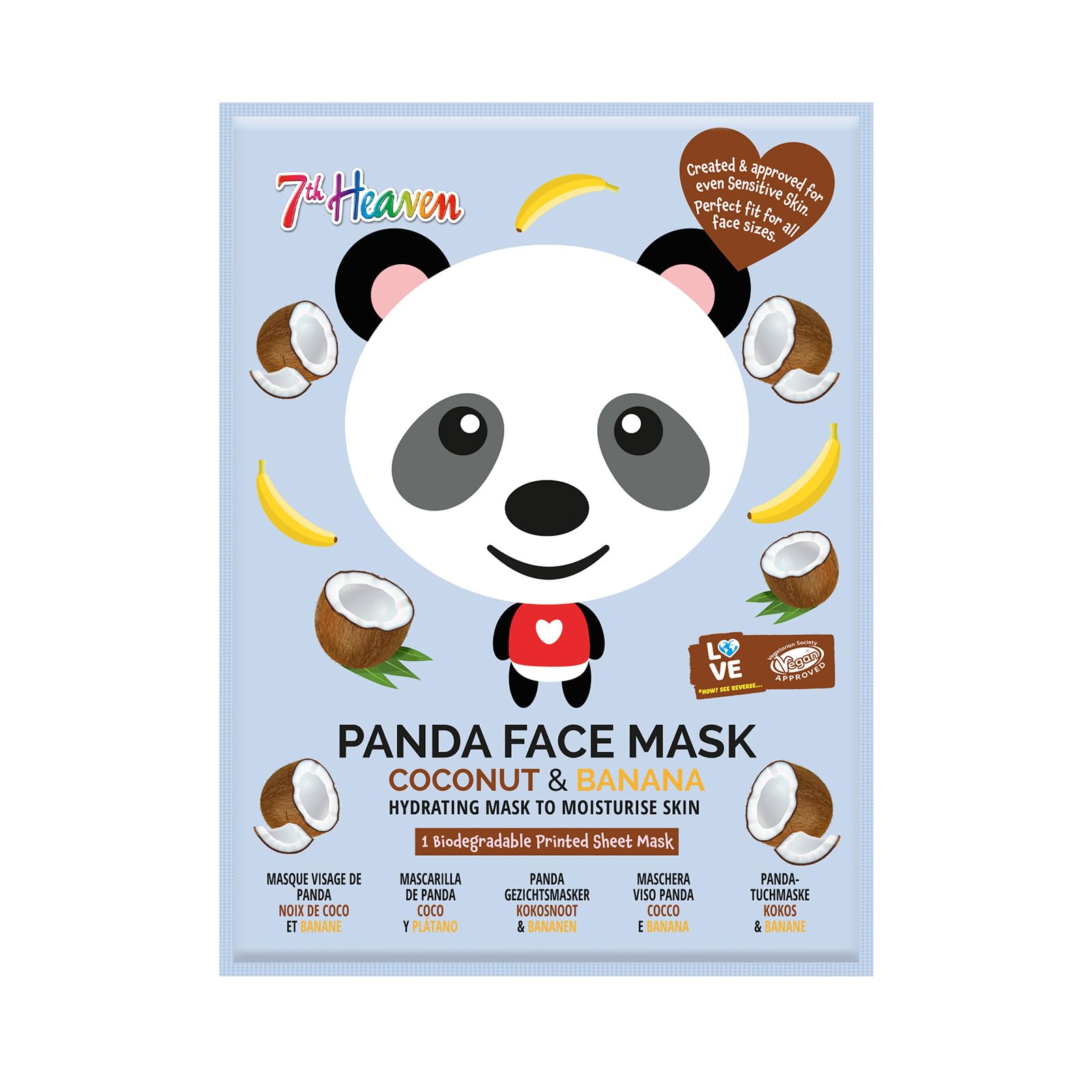 7th Heaven Panda Face Sheet Mask with Coconut & Banana to Hydrate & Moisturise Skin