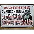 Metal Warning American Bully Dog Sign for Fence Beware of Dog 8"x12"