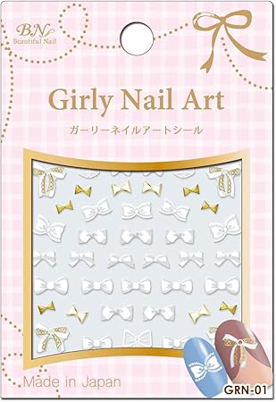 Amazon Bn ガーリーネイルシール Grn 01 リボン 1シート ビーエヌ シール ステッカー 通販
